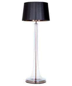 4concepts Zurich Transparent Black Glamour Lampshade Floor Lamp