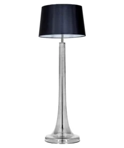 4concepts Zurich Floor Lamp Transparent Black Glamou Black Lampshade