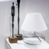 4concepts Bergen Table Lamp Black Transparent Glamour White Lampshade