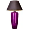 4concepts Bilbao Table Lamp Transparent Purple Glass Black Lampshade