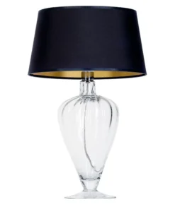 4concepts Bristol Table Lamp Transparent Glamour Black and Gold Lampshade