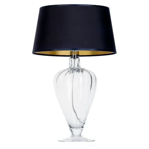 4concepts Bristol Table Lamp Transparent Glamour Black and Gold Lampshade