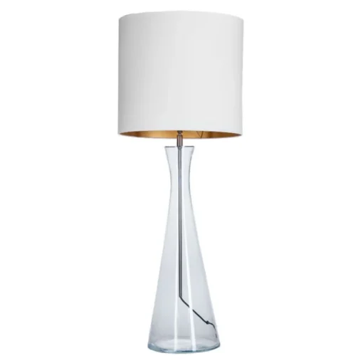 TABLE LAMPA-4concepts-Chianti-Transparent-36×34-cm-Beautiful-glass-base-white-abasement