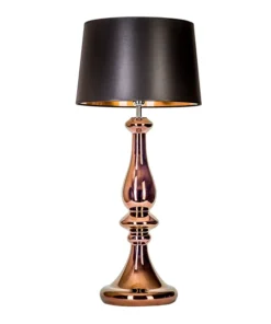 4concepts Louvre Copper Table Lamp Beautiful Black Copper Lampshade