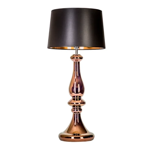 4concepts Louvre Copper Table Lamp Beautiful Black Copper Lampshade