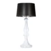 4concepts Louvre Table Lamp Transparent Beautiful Black and Silver Lampshade.