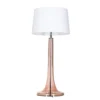 4concepts table lamp Lausanne Transparent Copper Glamour White lampshade