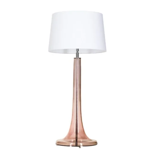 4concepts table lamp Lausanne Transparent Copper Glamour White lampshade