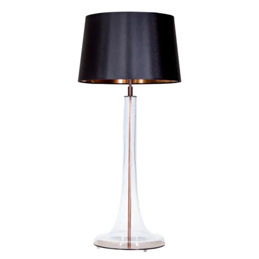 4concepts table lamp Lausanne Transparent Glass Black Lampshade