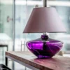 4concepts Madrid Table Lamp Purple Exclusive Grey Lampshade