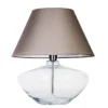 4concepts Madrid Table Lamp Transparent Glass Grey Lampshade