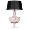 4concepts Oxford Table Lamp Transparent Copper Beautiful Black and White Lampshade.