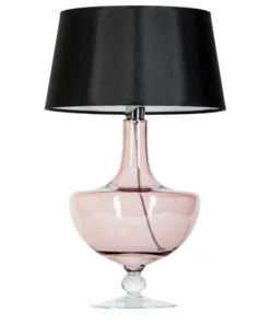 4concepts Oxford Table Lamp Transparent Copper Beautiful Black and White Lampshade.