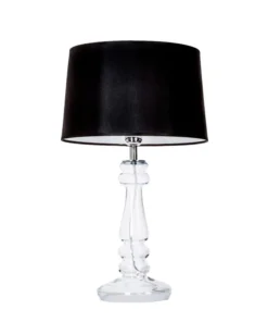 4concepts Petit Trianon Transparent Black and White Glass Lampshade Table Lamp.