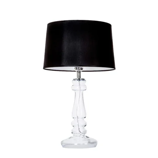 4concepts Petit Trianon Transparent Black and White Glass Lampshade Table Lamp.