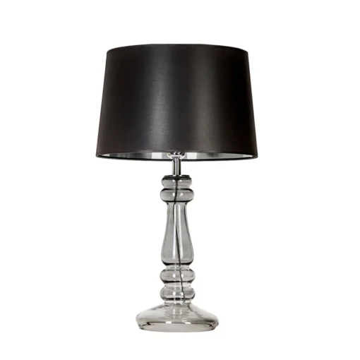 4concepts Petit Trianon Table Lamp Transparent Black Silver Glass Lampshade