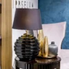 4concepts Saint Tropez Table Lamp Black Glamour Black and Gold Lampshade