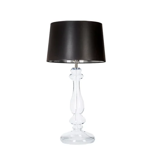 4concepts Versailles Table Lamp Transparent Black and Silver Lampshade Exclusive.