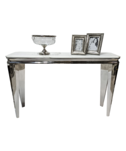 CONSOLA silver, elegant, rectangular, marble top, stylish, solid