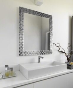 WALL MIRROR_Aurea_SQ_silver_rectangular_glass_mosaic_glamour_elegant