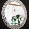 Mirror-Wall-Mounted-Aurea-Silver-Round-Glass-Mosaic-Bedroom