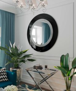 Mirror-Wall-Mirror-Elegance-Black-Round-Luxury-Glamour