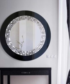 Mirror-Wall-Mirror-Glamour-Black-Round-Elegant-For-Hallway