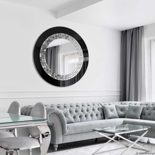 Mirror-Wall-Mirror-Glamour-Black-Round-Elegant-Modern