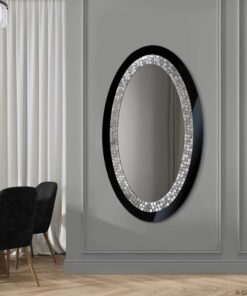 Mirror-Wall-Glamour-Oval-Ornamental-Frame-Black-Elegant