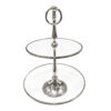 Double PATTERN, round, silver trim, glass, glamour