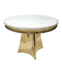 GOLD TABLE, unique modern base shape, marble top, glamour, exclusive