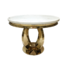 GOLD TABLE, unique modern rounded base shape, marble top, glamour beautiful