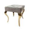 Upholstered TABORET, quilted, gold legs, stainless steel, glamour beautiful