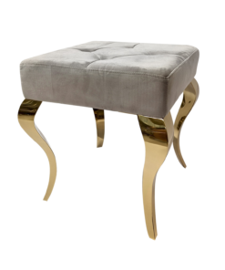 Upholstered TABORET, quilted, gold legs, stainless steel, glamour beautiful