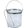 COOLER glass with tongs and handle, silver elements, beautiful