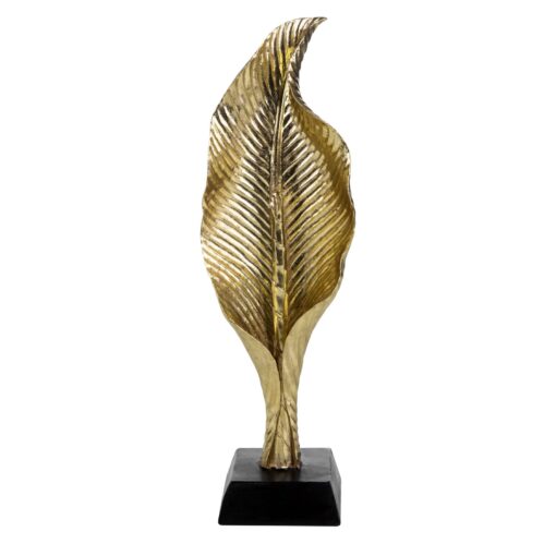 ELIOT gold leaf-shaped figurine, glamour style, decorative