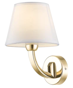 Atlanta SHINKIT gold finish, white lampshade, classic style, beautiful