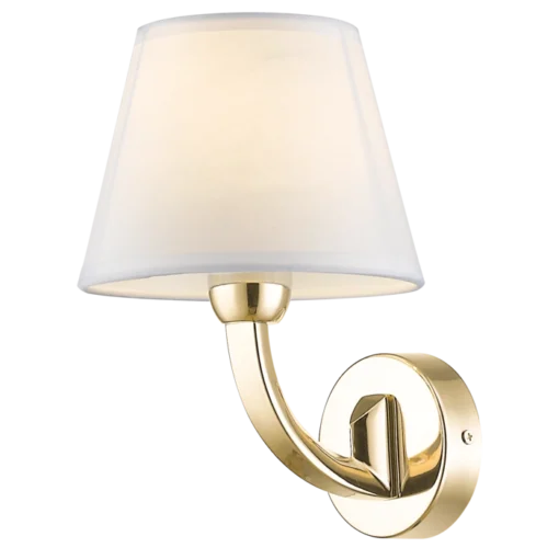 Atlanta SHINKIT gold finish, white lampshade, classic style, beautiful