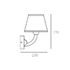 Atlanta SHINKIT gold finish, white lampshade, classic style, dimensions