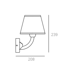 Atlanta SHINKIT gold finish, white lampshade, classic style, dimensions