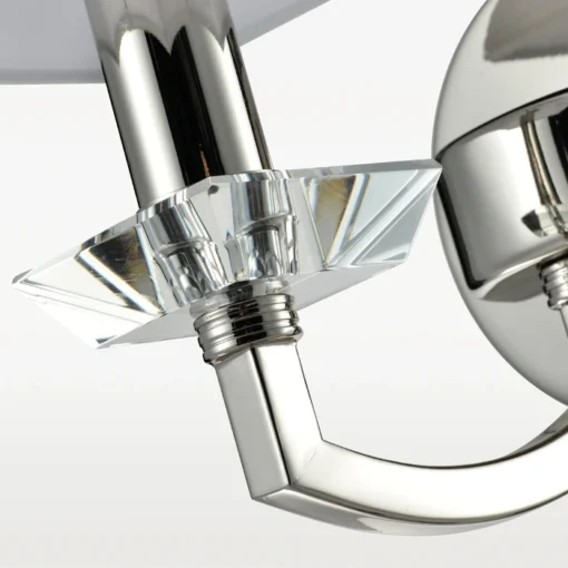 KINKIT Dubai nickel finish, crystal detail, white lampshade, glamour style, decorative