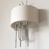 Las Vegas SHINKIT white lampshade, nickel finish, glamour style, exclusive