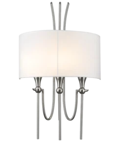 Las Vegas SHINKIT white lampshade, nickel finish, glamour style, beautiful