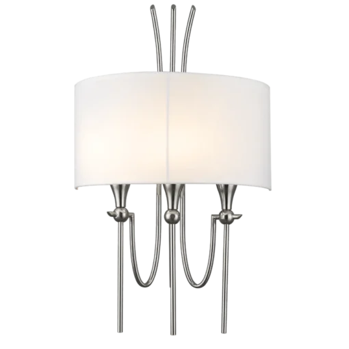 Las Vegas SHINKIT white lampshade, nickel finish, glamour style, beautiful