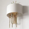 Las Vegas SHINKIT white lampshade, gold trim, glamour style, wall-mounted