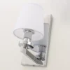 LONDON SHINKIT single point, silver finish, white lampshade in New York style, elegant