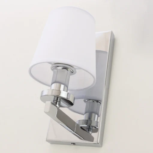 LONDON SHINKIT single point, silver finish, white lampshade in New York style, elegant