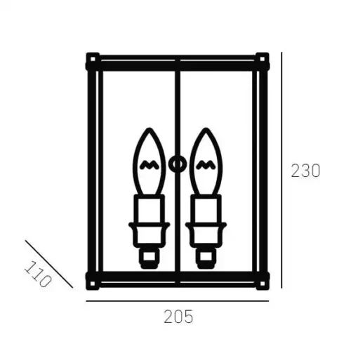 NEW YORK KINKIT silver finish, glass fixture, classic, dimensions