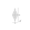 Reykjavik glass KINKIT, ice icicle effect, champagne frame, exclusive, dimensions
