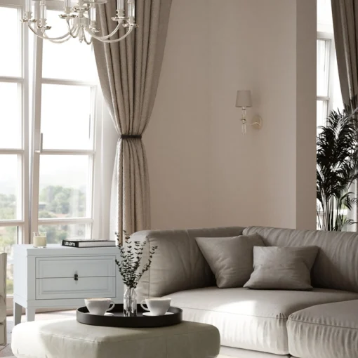 SHINKIT Siena crystal embellishments, nickel-plated frame, white lampshade, elegant, glamorous
